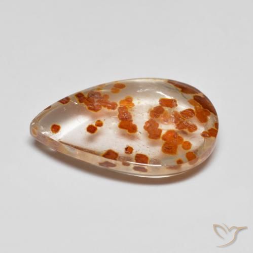 Cuarzo con marcasita Multicolor natural de 6.01 ct, En forma de pera, Transparente