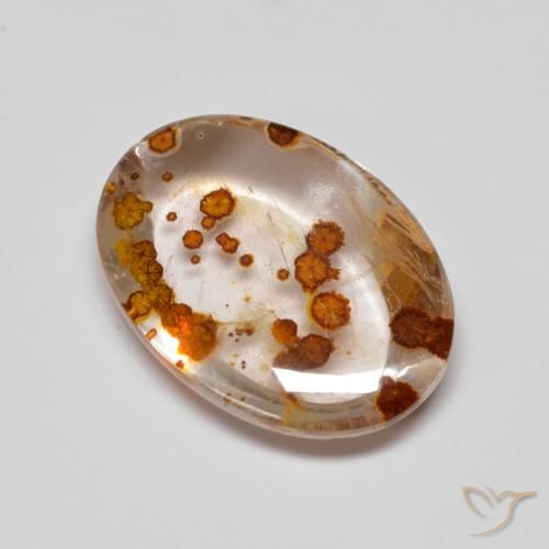 5.58ct Natural Multicolor Cuarzo con marcasita, Ovalada, Transparente