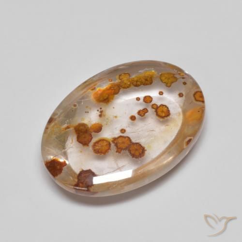 Cuarzo con marcasita Multicolor natural de 5.58 ct, Ovalada, Transparente