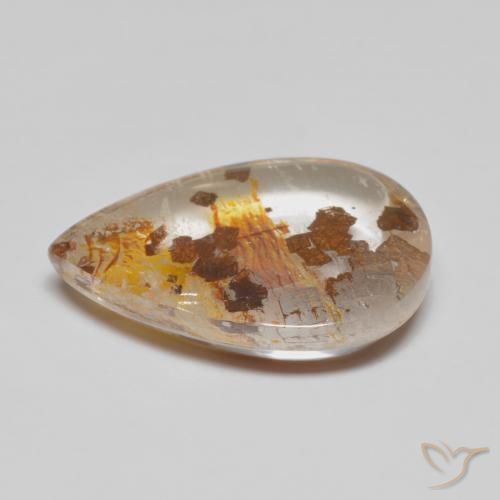 Cuarzo con marcasita Multicolor natural de 8.32 ct, En forma de pera, Transparente
