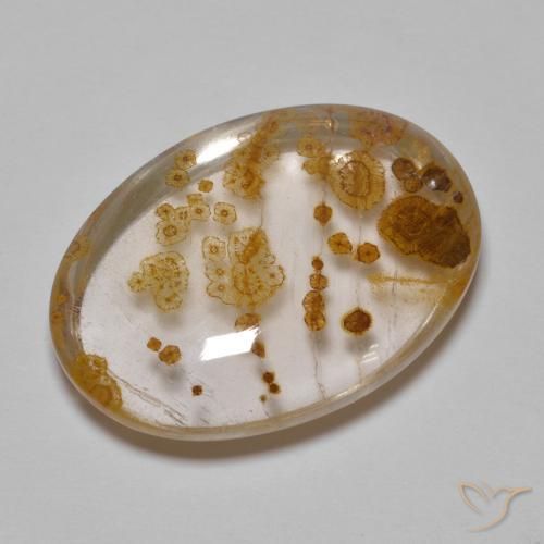 Cuarzo con marcasita Multicolor natural de 23.29 ct, Ovalada, Transparente