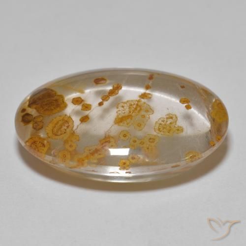 Cuarzo con marcasita Multicolor natural de 23.29 ct, Ovalada, Transparente