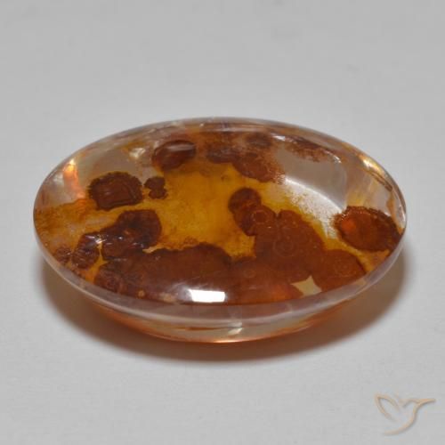 Cuarzo con marcasita Multicolor natural de 19.21 ct, Ovalada, Transparente