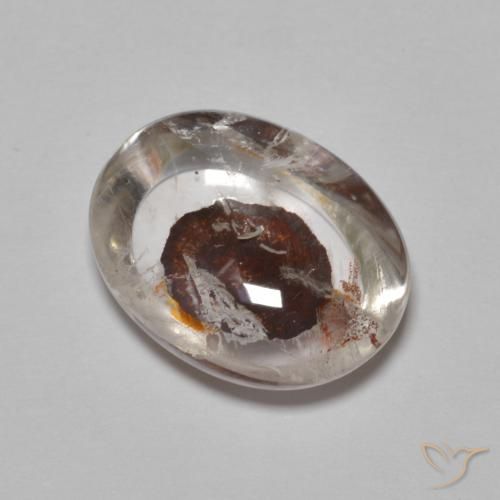 6.33ct Natural Multicolor Cuarzo con marcasita, Ovalada, Transparente