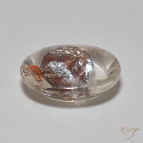 Cuarzo con marcasita Multicolor natural de 6.33 ct, Ovalada, Transparente