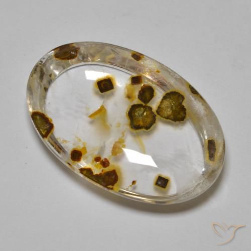 29.44ct Natural Multicolor Cuarzo con marcasita, Ovalada, Transparente