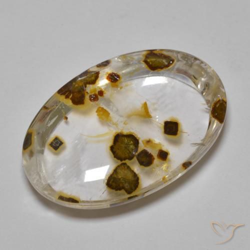 Cuarzo con marcasita Multicolor natural de 29.44 ct, Ovalada, Transparente