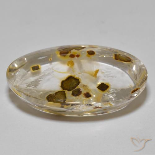 Cuarzo con marcasita Multicolor natural de 29.44 ct, Ovalada, Transparente
