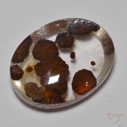 32.37ct Natural Multicolor Cuarzo con marcasita, Ovalada, Transparente