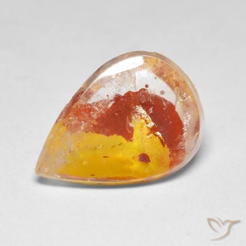 Cuarzo con marcasita Multicolor natural de 5.50 ct, En forma de pera, Transparente