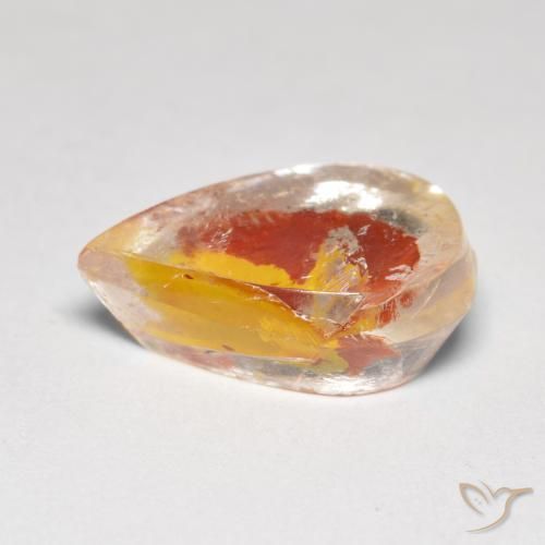 Cuarzo con marcasita Multicolor natural de 5.50 ct, En forma de pera, Transparente