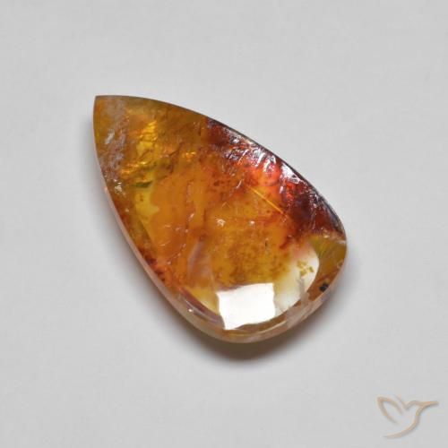 19.90ct Natural Multicolor Cuarzo con marcasita, En forma de pera, Transparente