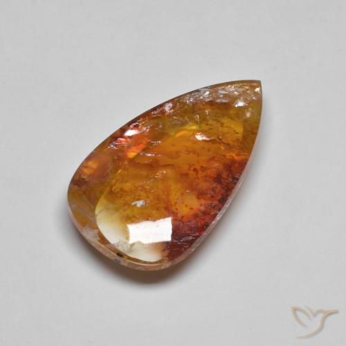 Cuarzo con marcasita Multicolor natural de 19.90 ct, En forma de pera, Transparente