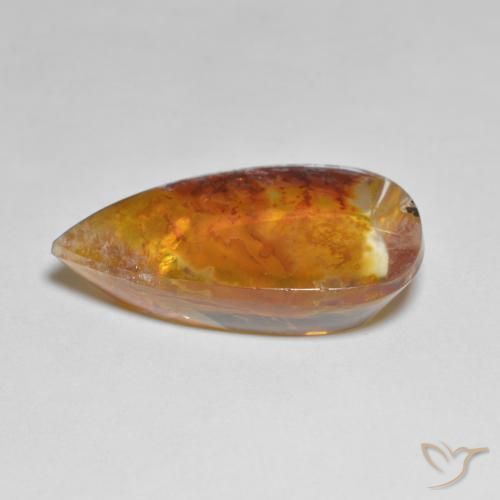 Cuarzo con marcasita Multicolor natural de 19.90 ct, En forma de pera, Transparente