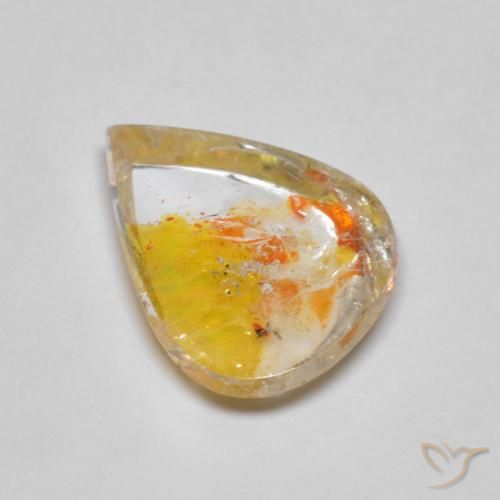 4.45ct Natural Multicolor Cuarzo con marcasita, En forma de pera, Transparente
