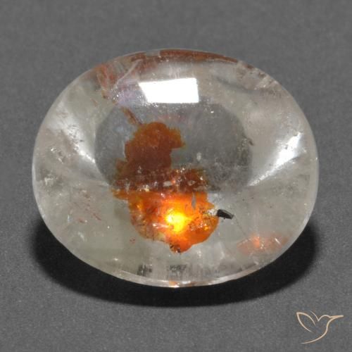 Cuarzo con marcasita Multicolor natural de 19.66 ct, Ovalada, Transparente