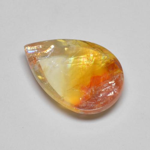Cuarzo con marcasita Multicolor natural de 6.54 ct, En forma de pera, Transparente