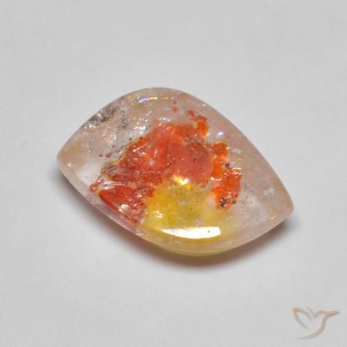 Cuarzo con marcasita multicolor natural de 5,96 ct, forma elegante, transparente