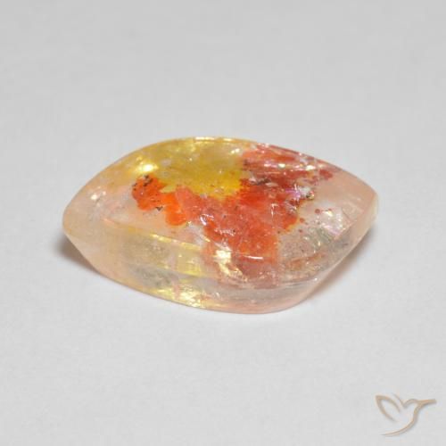 Cuarzo con marcasita multicolor natural de 5,96 ct, forma elegante, transparente