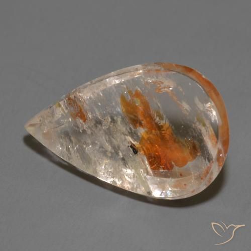 Cuarzo con marcasita Multicolor natural de 14.58 ct, En forma de pera, Transparente