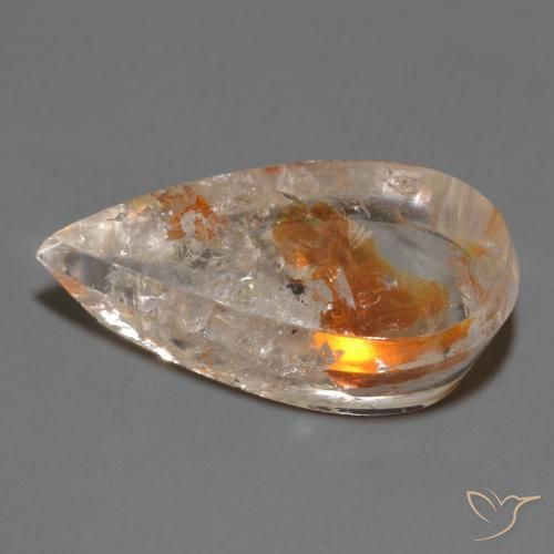 Cuarzo con marcasita Multicolor natural de 14.58 ct, En forma de pera, Transparente