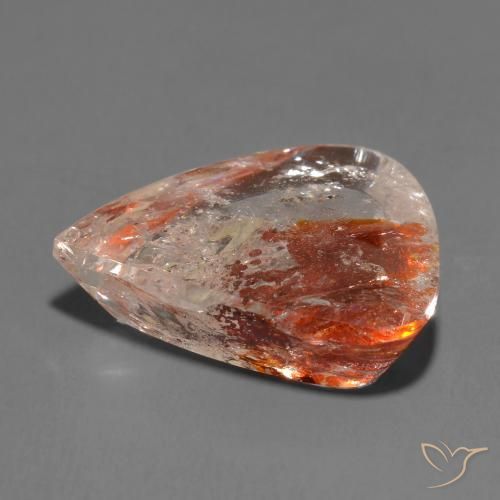 Cuarzo con marcasita Multicolor natural de 18.57 ct, En forma de pera, Transparente