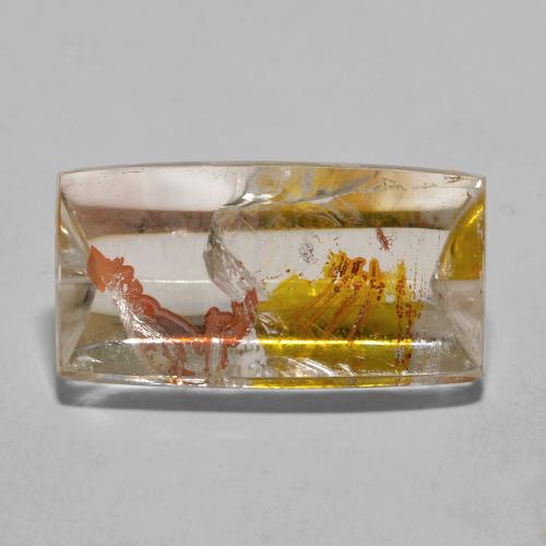 Cuarzo con marcasita Amarillo dorado natural de 11.20 ct, Corte Baguette, Transparente