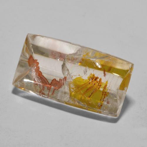 Cuarzo con marcasita Amarillo dorado natural de 11.20 ct, Corte Baguette, Transparente