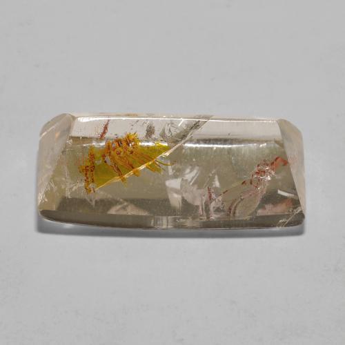 Cuarzo con marcasita Amarillo dorado natural de 11.20 ct, Corte Baguette, Transparente