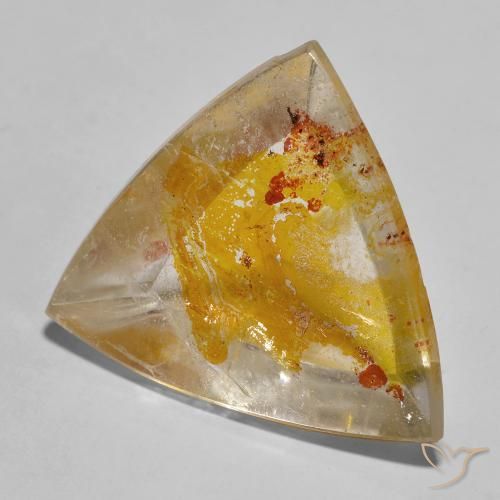 27.02ct Natural Amarillo dorado Cuarzo con marcasita, Trillón, Transparente