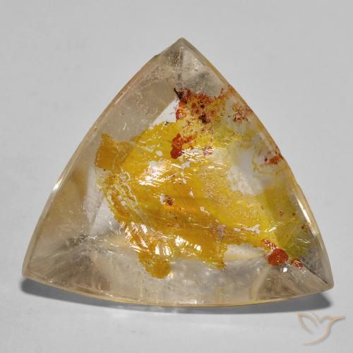 Cuarzo con marcasita Amarillo dorado natural de 27.02 ct, Trillón, Transparente