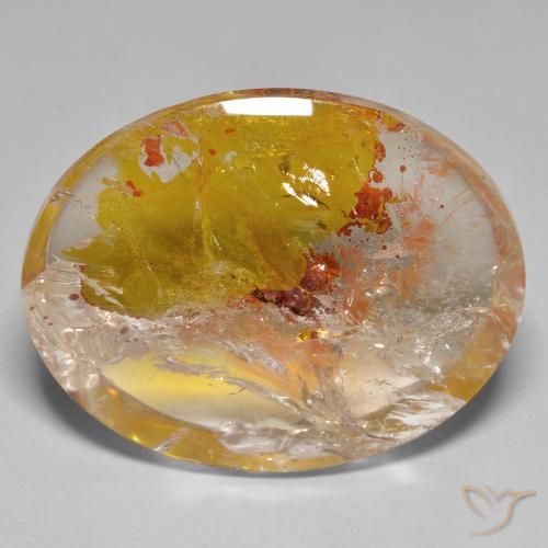 44.84ct Natural Multicolor Cuarzo con marcasita, Ovalada, Transparente