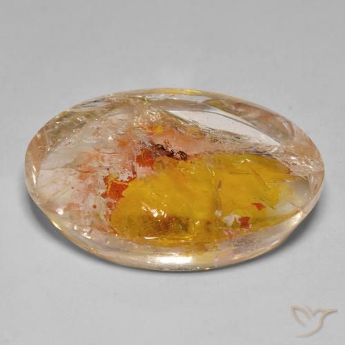 Cuarzo con marcasita Multicolor natural de 44.84 ct, Ovalada, Transparente