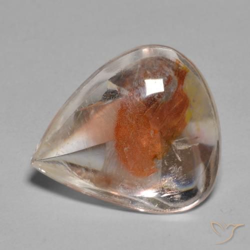 6.17ct Natural Multicolor Cuarzo con marcasita, En forma de pera, Transparente