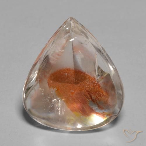 Cuarzo con marcasita Multicolor natural de 6.17 ct, En forma de pera, Transparente