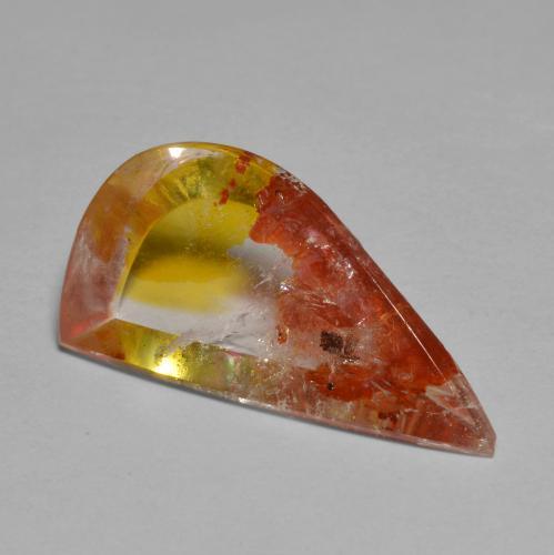 Cuarzo con marcasita multicolor natural de 5,66 ct, forma elegante, transparente