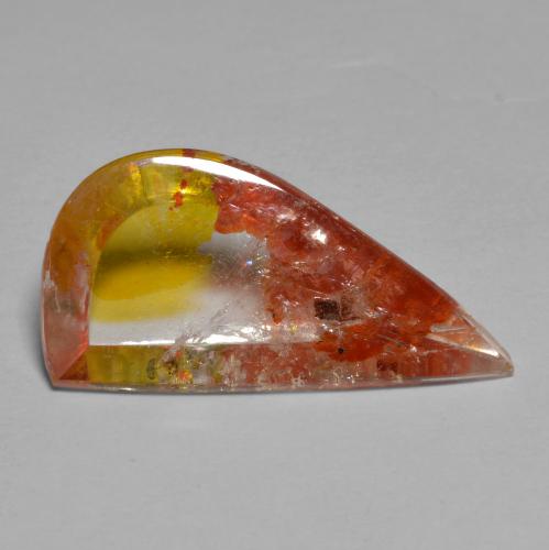 Cuarzo con marcasita multicolor natural de 5,66 ct, forma elegante, transparente
