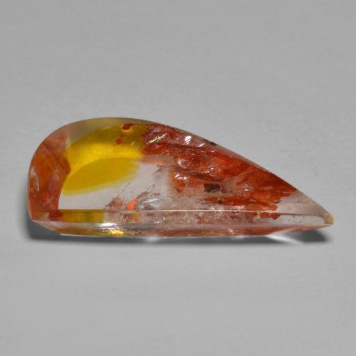 Cuarzo con marcasita multicolor natural de 5,66 ct, forma elegante, transparente