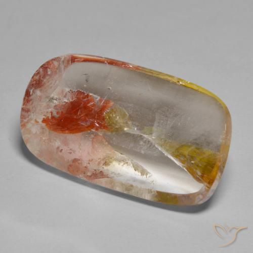 Cuarzo con marcasita Multicolor natural de 21.03 ct, Forma Cojín, Transparente