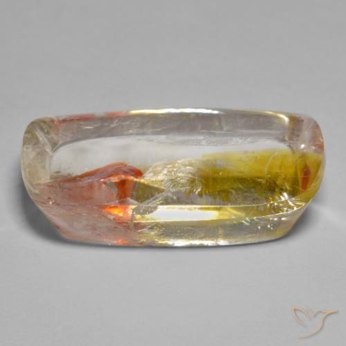 Cuarzo con marcasita Multicolor natural de 21.03 ct, Forma Cojín, Transparente