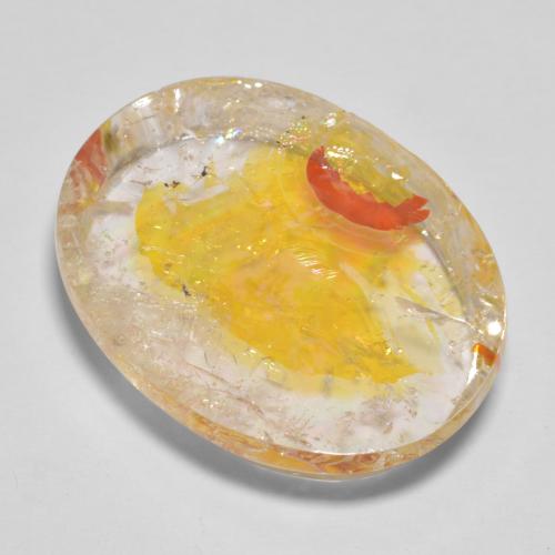 Cuarzo con marcasita dorado natural de 22,71 ct, corte óvalo, transparente