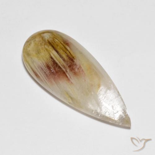 21.71ct Natural Multicolor Cuarzo con marcasita, En forma de pera, Transparente