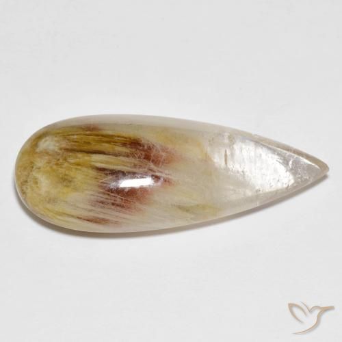 Cuarzo con marcasita Multicolor natural de 21.71 ct, En forma de pera, Transparente