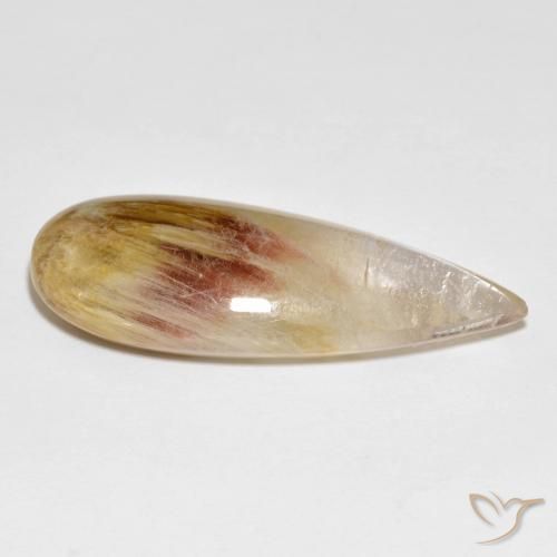 Cuarzo con marcasita Multicolor natural de 21.71 ct, En forma de pera, Transparente