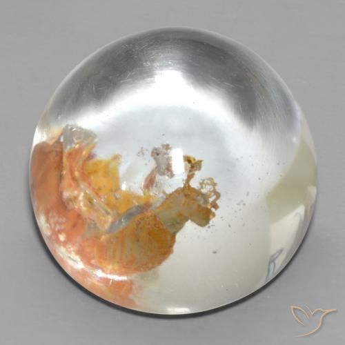 75.10ct Natural Multicolor Cuarzo con marcasita, Redondo, Transparente