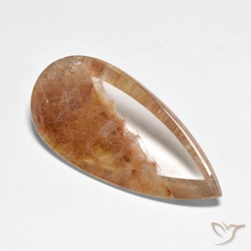 Cuarzo con marcasita Multicolor natural de 10.47 ct, En forma de pera, Transparente