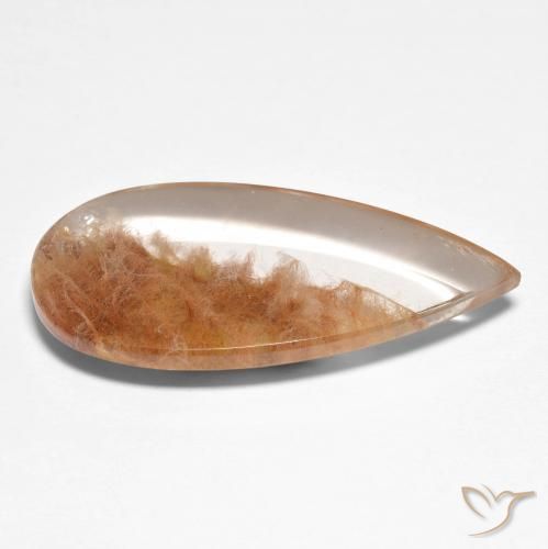 Cuarzo con marcasita Multicolor natural de 10.47 ct, En forma de pera, Transparente