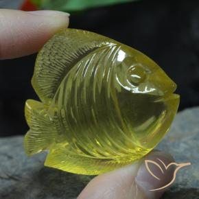 Cuarzo Amarillo medio natural de 129.50 ct, Elegante, Transparente