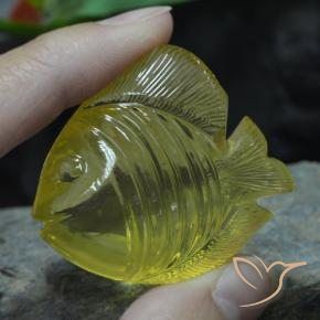 Cuarzo Amarillo medio natural de 129.50 ct, Elegante, Transparente