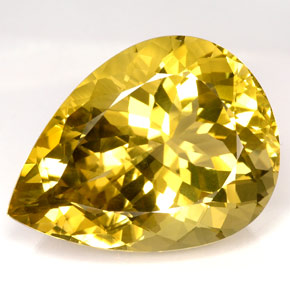 Cuarzo amarillo natural de 126,30 ct, en forma de pera, IF
